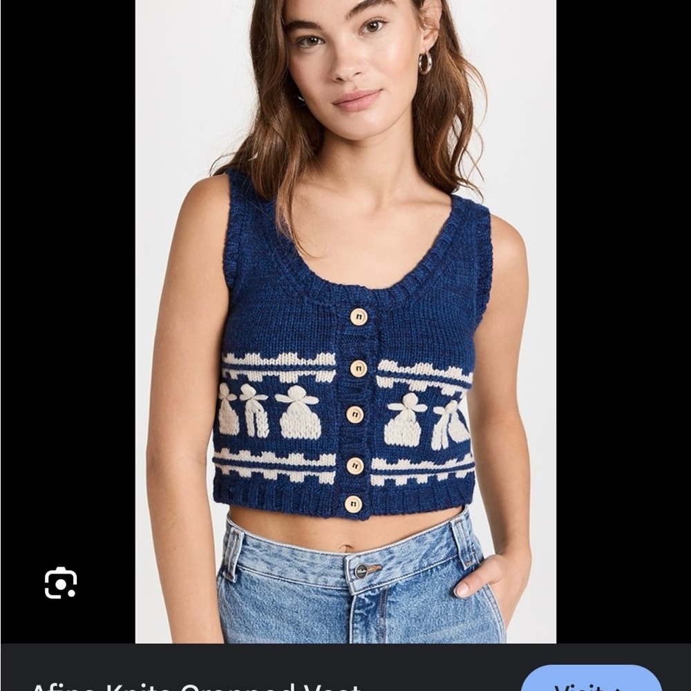 Sea cropped sweater vest